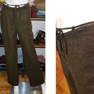 NWT luxury brown wool super light pants size L 8-10